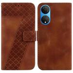 For Honor X7 7-shaped Embossed Leather Phone Case(Brown)