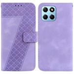 For Honor X8 5G 7-shaped Embossed Leather Phone Case(Purple)