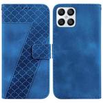 For Honor X8 Seven-shaped Embossed Leather Phone Case(Blue)