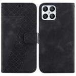 For Honor X8 7-shaped Embossed Leather Phone Case(Black)