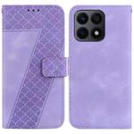 For Honor X8a Seven-shaped Embossed Leather Phone Case(Purple)