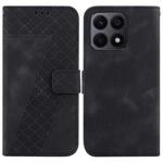 For Honor X8a Seven-shaped Embossed Leather Phone Case(Black)