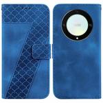 For Honor X9a 7-shaped Embossed Leather Phone Case(Blue)