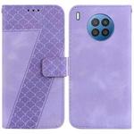 For Honor 50 Lite Global 7-shaped Embossed Leather Phone Case(Purple)