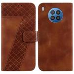 For Honor 50 Lite Global 7-shaped Embossed Leather Phone Case(Brown)