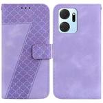 For Honor X7a Seven-shaped Embossed Leather Phone Case(Purple)