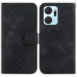 For Honor X7a Seven-shaped Embossed Leather Phone Case(Black)