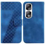 For Honor 90 Pro 7-shaped Embossed Leather Phone Case(Blue)