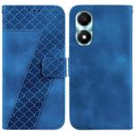 For Honor X5 Plus / Play 40C Seven-shaped Embossed Leather Phone Case(Blue)