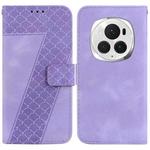 For Honor Magic6 Pro Seven-shaped Embossed Leather Phone Case(Purple)