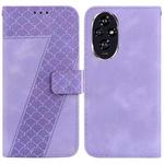 For Honor 200 5G Seven-shaped Embossed Leather Phone Case(Purple)