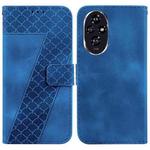 For Honor 200 5G Seven-shaped Embossed Leather Phone Case(Blue)