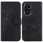 For Honor 200 5G Seven-shaped Embossed Leather Phone Case(Black)