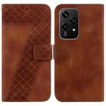 For Honor 200 Lite Global Seven-shaped Embossed Leather Phone Case(Brown)