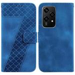 For Honor 200 Lite Global Seven-shaped Embossed Leather Phone Case(Blue)