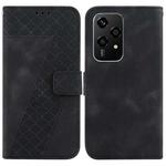 For Honor 200 Lite Global Seven-shaped Embossed Leather Phone Case(Black)