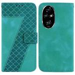 For Honor 200 Pro 5G Seven-shaped Embossed Leather Phone Case(Green)