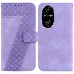 For Honor 200 Pro 5G Seven-shaped Embossed Leather Phone Case(Purple)