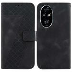 For Honor 200 Pro 5G Seven-shaped Embossed Leather Phone Case(Black)