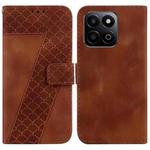 For Honor Play 60 Plus Seven-shaped Embossed Leather Phone Case(Brown)