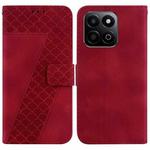 For Honor Play 60 Plus Seven-shaped Embossed Leather Phone Case(Red)