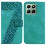 For Honor X6b Seven-shaped Embossed Leather Phone Case(Green)