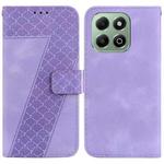 For Honor X6b Seven-shaped Embossed Leather Phone Case(Purple)