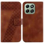 For Honor X6b Seven-shaped Embossed Leather Phone Case(Brown)