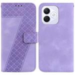 For Honor X60i Seven-shaped Embossed Leather Phone Case(Purple)