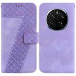 For Honor Magic7 Pro Seven-shaped Embossed Leather Phone Case(Purple)