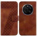 For Honor Magic7 Pro Seven-shaped Embossed Leather Phone Case(Brown)