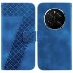 For Honor Magic7 Pro Seven-shaped Embossed Leather Phone Case(Blue)