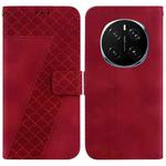 For Honor Magic7 Pro Seven-shaped Embossed Leather Phone Case(Red)