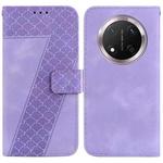 For Honor X9c Seven-shaped Embossed Leather Phone Case(Purple)