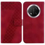 For Honor X9c Seven-shaped Embossed Leather Phone Case(Red)