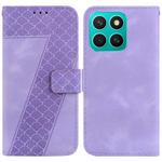 For Honor X8c 4G Seven-shaped Embossed Leather Phone Case(Purple)