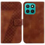 For Honor X8c 4G Seven-shaped Embossed Leather Phone Case(Brown)