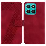 For Honor X8c 4G Seven-shaped Embossed Leather Phone Case(Red)