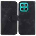 For Honor X8c 4G Seven-shaped Embossed Leather Phone Case(Black)