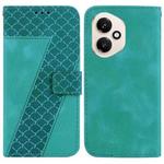 For Honor 400 Global 156.5mm Seven-shaped Embossed Leather Phone Case(Green)