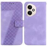 For Honor 400 Global 156.5mm Seven-shaped Embossed Leather Phone Case(Purple)
