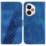 For Honor 400 Global 156.5mm Seven-shaped Embossed Leather Phone Case(Blue)