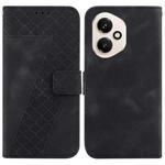 For Honor 400 Global 156.5mm Seven-shaped Embossed Leather Phone Case(Black)