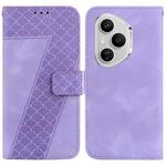 For Honor 400 Pro Global 160.8mm Seven-shaped Embossed Leather Phone Case(Purple)