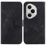 For Honor 400 Pro Global 160.8mm Seven-shaped Embossed Leather Phone Case(Black)