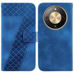 For Honor X70 5G Seven-shaped Embossed Leather Phone Case(Blue)
