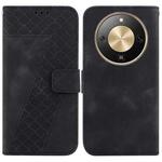 For Honor X70 5G Seven-shaped Embossed Leather Phone Case(Black)