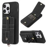 For iPhone 14 Plus ABEEL Litchi Texture Card Bag PU Phone Case(Black)