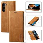 For Samsung Galaxy S24 5G LC.IMEEKE Strong Magnetism Microfiber Leather Phone Case(Brown)