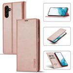 For Samsung Galaxy A15 5G / 15 4G LC.IMEEKE Strong Magnetism Microfiber Leather Phone Case(Rose Gold)
